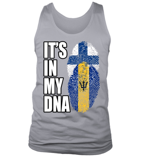 Finland And Barbadian Mix Heritage DNA Flag Tank Top Unisex