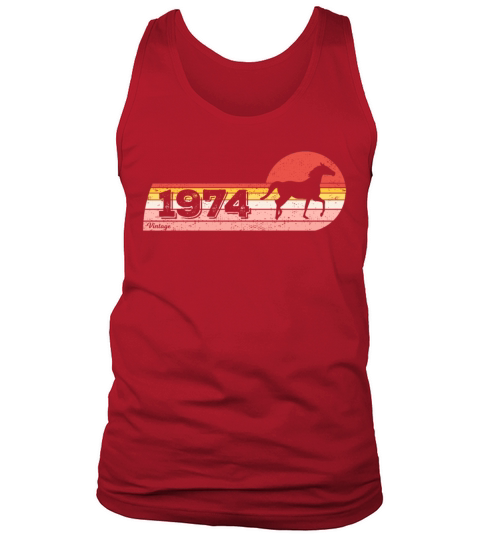 Horses riding Equestrian Vintage 1974 Birthday Tank Top Unisex