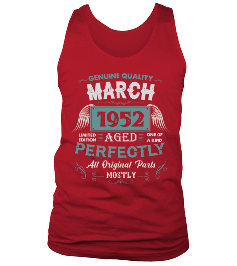 March 1952 Vintage Birthday Present Tank Top Unisex