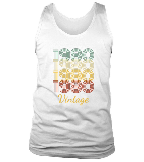 Vintage Birthday Gift Born In 1980 Slogan Tank Top Unisex