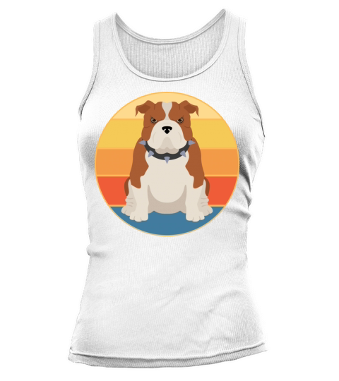 Bulldog Dog Breed Vintage Retro Sunset Tank top Woman
