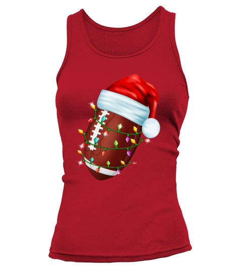Christmas Football Ball Santa Hat Copy Tank top Woman