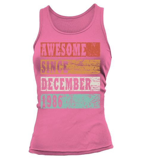 December 1986 birthday greeting retro design Tank top Woman