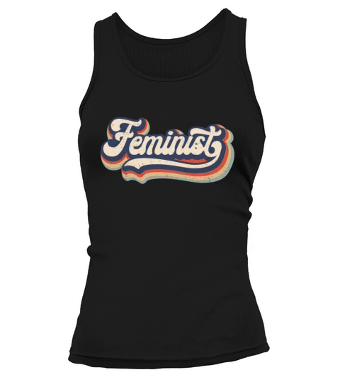 Feminist Retro 70s Vintage Rainbow Feminism Gift Tank top Woman