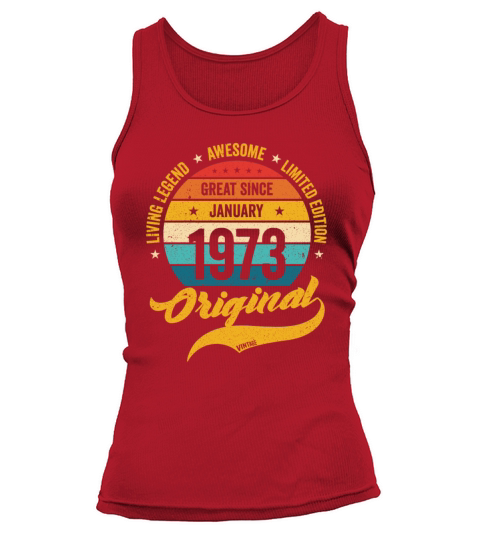 Retro 50 Years January 1973 Birthday Vintage Bday Tank top Woman