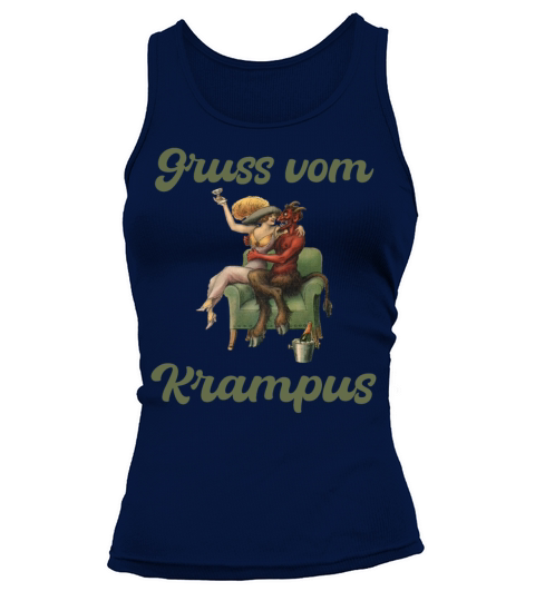 Vintage Krampus with Sexy woman Tank top Woman