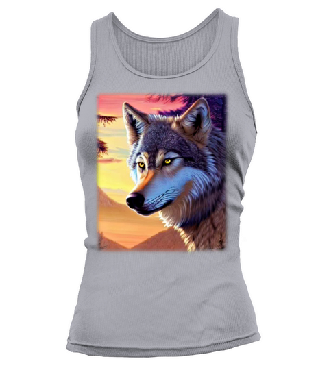 Wolf artwork design predator face imprint Tank top Woman