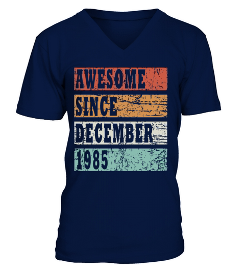 1985 Born In December Retro Gift Idea V-Neck T-shirt