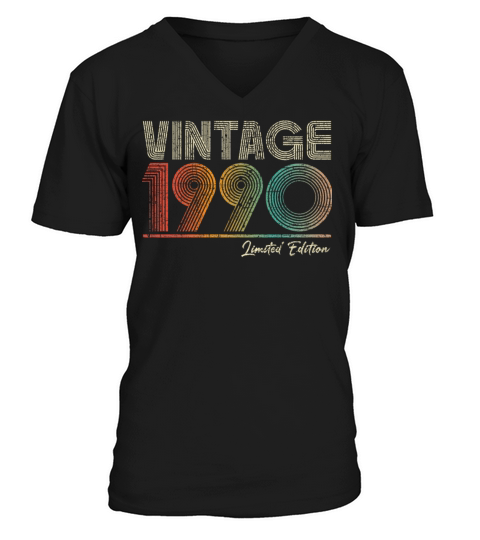 33 Years Old Vintage 1990 33rd Birthday Gifts V-Neck T-shirt