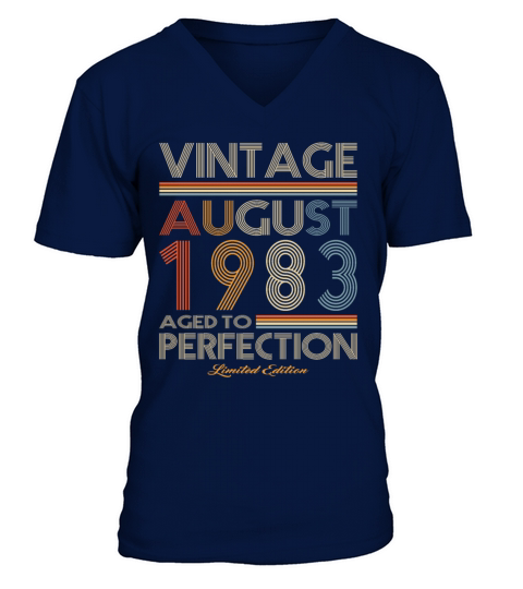 40th birthday vintage august 1983 limited edition V-Neck T-shirt