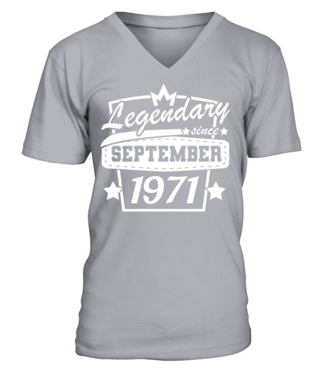 50th birthday September 1971 vintage retro V-Neck T-shirt