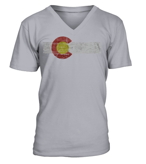 Aged Colorado Flag Vintage Style State Patriotic L V-Neck T-shirt