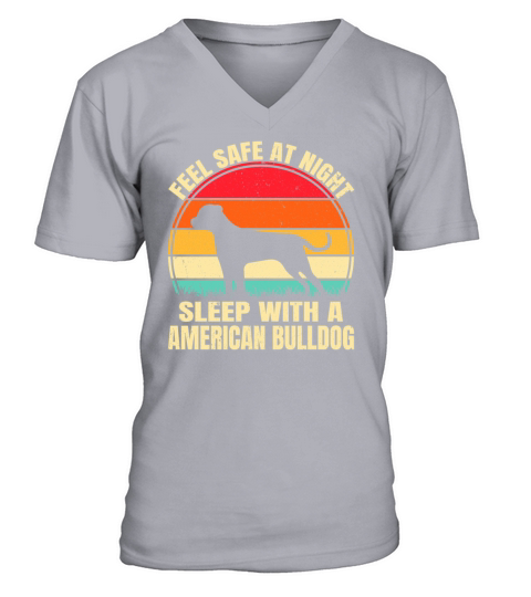 American Bulldog Dog Retro Vintage V-Neck T-shirt