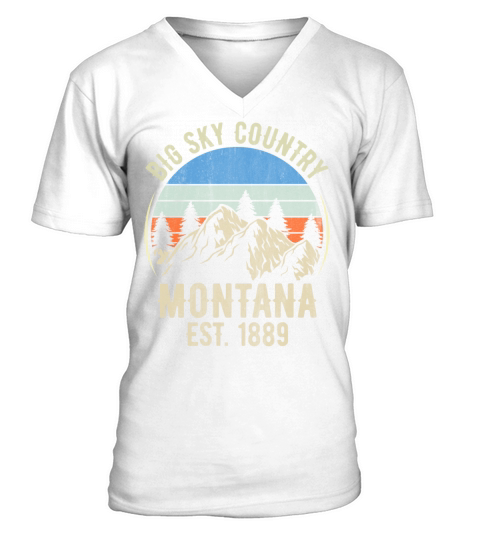 Big Sky Country Montana EST-1889 Vintage T shirt V-Neck T-shirt