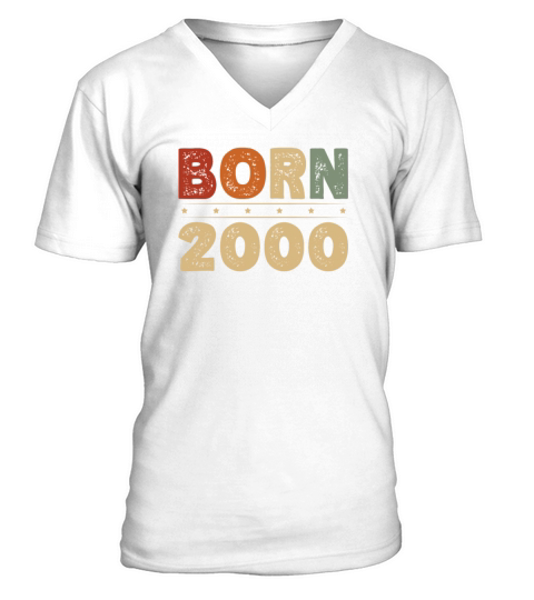 Born 2000 Decade 2000s Era Millenium Vintage V-Neck T-shirt