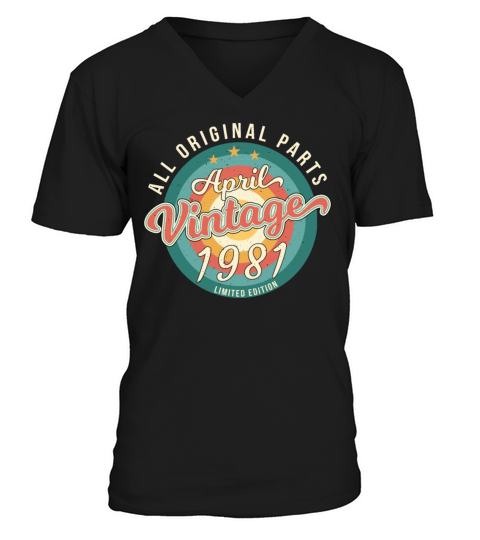Born April 1981 Vintage V-Neck T-shirt