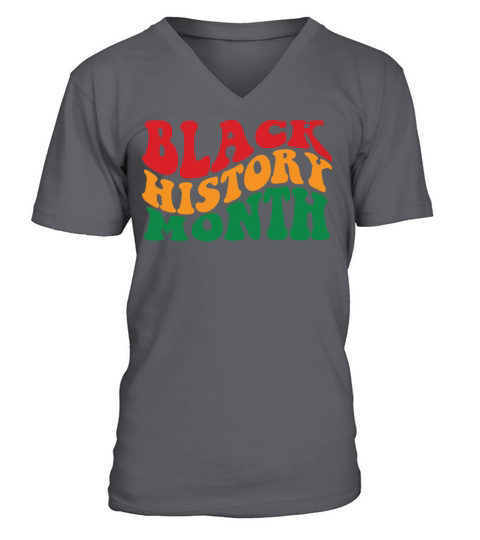 groovy retro black history month african people V-Neck T-shirt