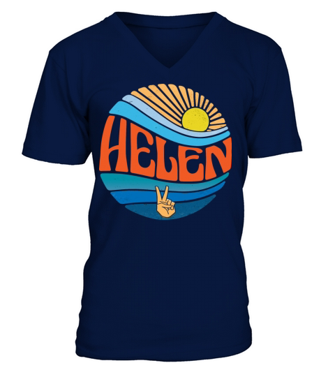Helen Shirt Vintage Sunset Helen Groovy Tie Dye V-Neck T-shirt