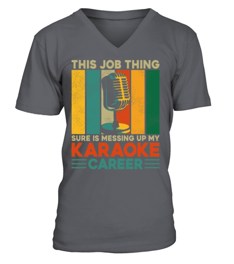 Karaoke Singer Retro Vintage This V-Neck T-shirt