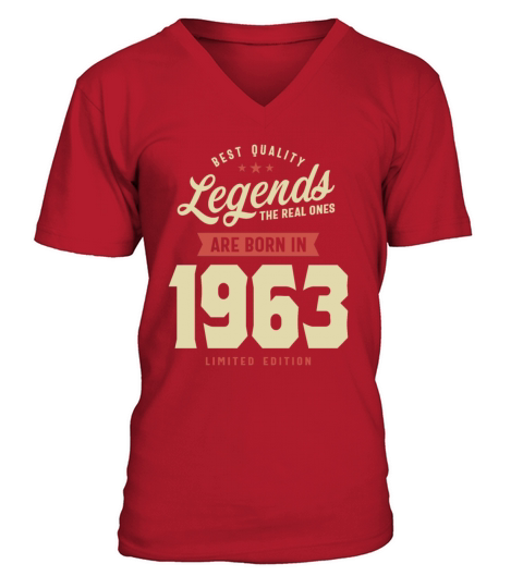 Legends Are Born in 1963 60th Birthday V-Neck T-shirt