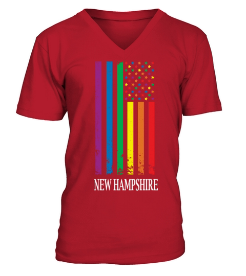New Hampshire Pride Month Pride Flag LGBT Communit V-Neck T-shirt