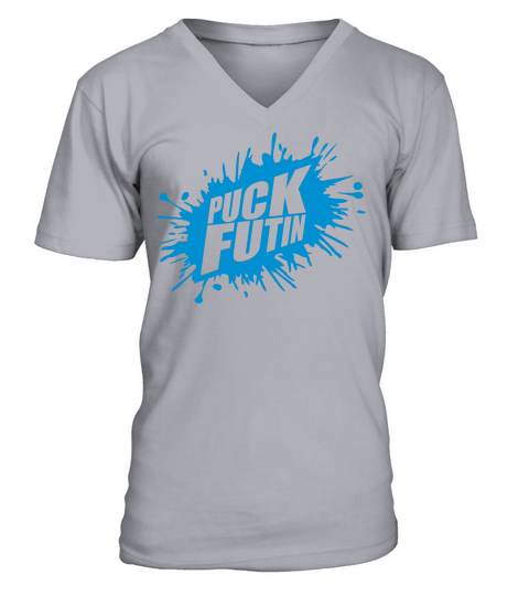 puck futin logo design V-Neck T-shirt