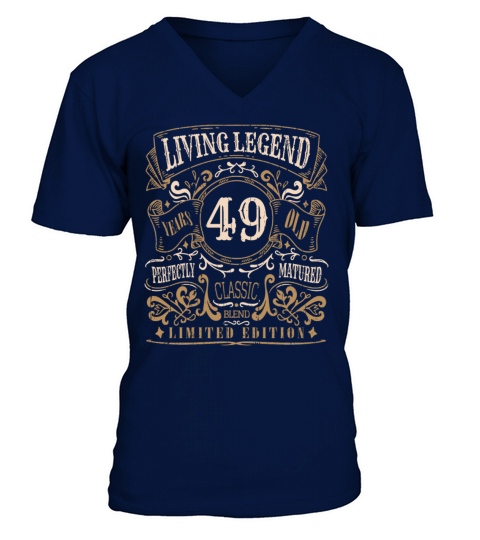 Retro Vintage Birth Whiskey Age 49 Years Old V-Neck T-shirt