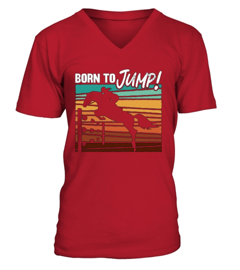 Show Jumping Born To Jump Retro Equine Show Jumper V-Neck T-shirt