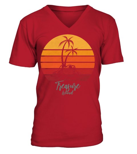 Treasure Island - Sunset Retro Vintage Style V-Neck T-shirt