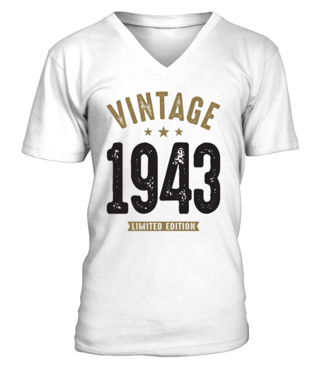 Vintage 1943 79th Birthday V-Neck T-shirt