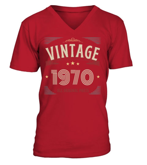 VINTAGE 1970 ALL ORIGINAL PARTS V-Neck T-shirt