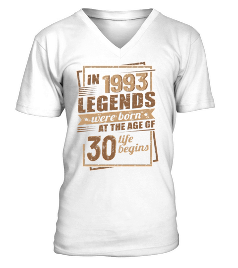 Vintage 1993 Birthday 30th Birthday Sayings Legend V-Neck T-shirt
