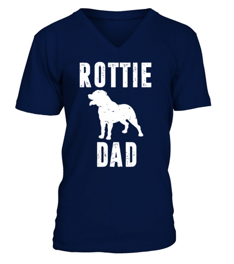 Vintage Rottweiler Dad Gift Rott Dog Daddy Rottier V-Neck T-shirt