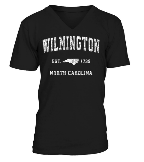 Wilmington North Carolina Nc Vintage Athletic Spor V-Neck T-shirt