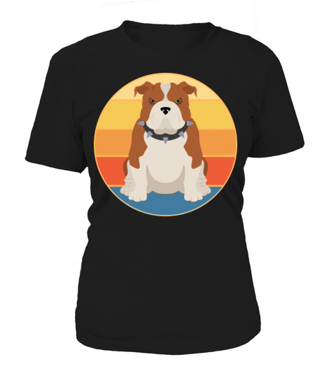 Bulldog Dog Breed Vintage Retro Sunset Women's T-Shirt