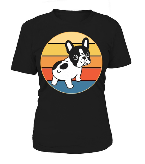 French Bulldog Dog Breed Vintage Retro Sunset Women's T-Shirt