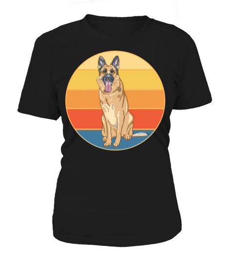 German Shepherd Dog Breed Vintage Retro Sunset Women's T-Shirt