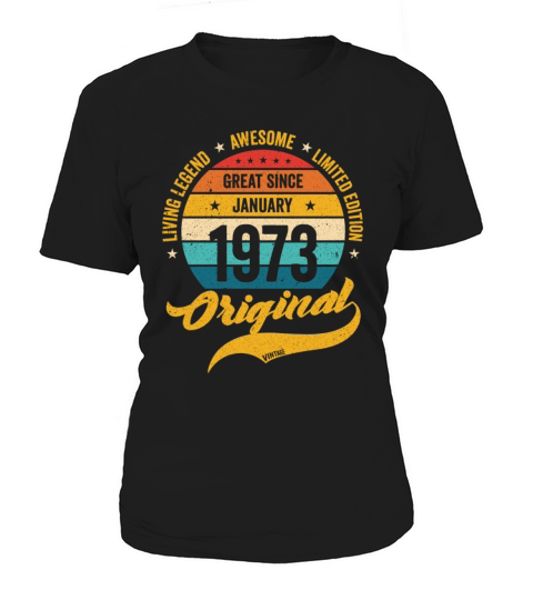 Retro 50 Years January 1973 Birthday Vintage Bday Women's T-Shirt