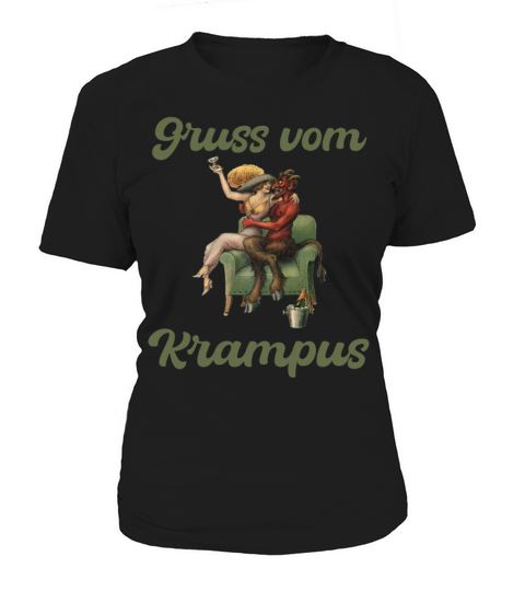 Vintage Krampus with Sexy woman Women's T-Shirt