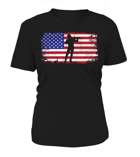 Violin Violinist Usa American Flag Women's T-Shirt