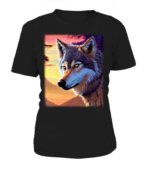 Wolf artwork design predator face imprint Women's T-Shirt