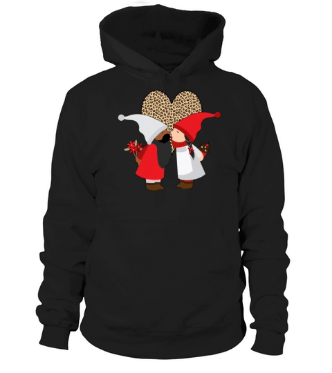 Biracial Couples Gift Valentines Day Gnome Mixed Hoodie Unisex