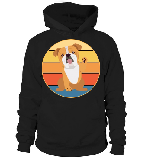 Bulldog Dog Breed Vintage Retro Sunset Hoodie Unisex