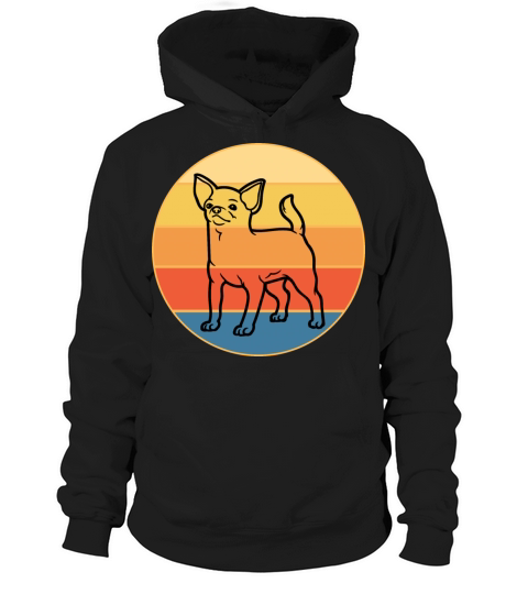 Cute Chihuahua Dog Breed Vintage Retro Sunset Hoodie Unisex
