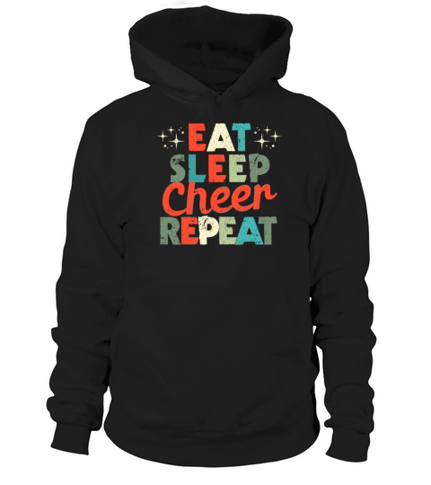 Eat Sleep Cheer Repeat Cheerleader Funny Hoodie Unisex