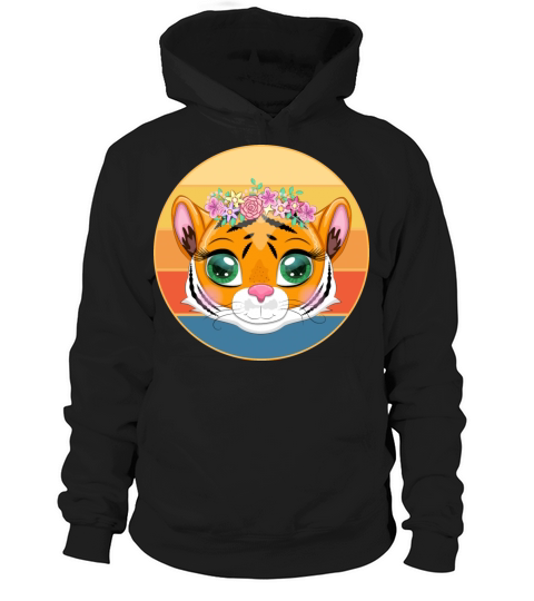 Tiger Big Cat Vintage Retro Sunset Hoodie Unisex