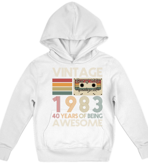 40th birthday vintage 1983 40 years being awesome Kids Hoodie