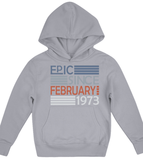 50th birthday epic since vintage february 1973 Kids Hoodie