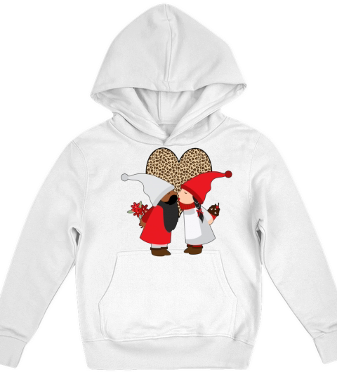 Biracial Couples Gift Valentines Day Gnome Mixed Kids Hoodie