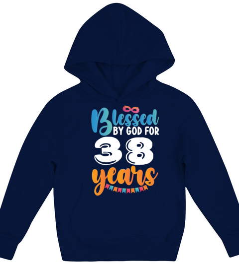 Birthday Blessed by God for 38 Years Kids Hoodie
